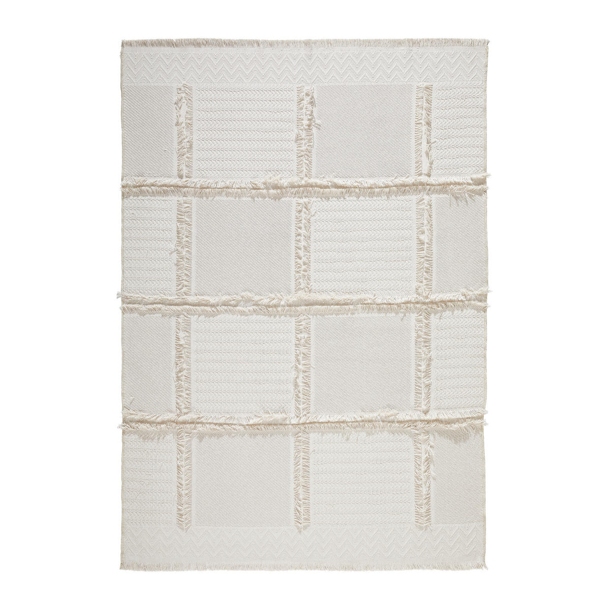 KOBEREC TKANÝ NA PLOCHO, 120/170 cm, bílá - bílá, Trend, textil (120/170cm) - Linea Natura