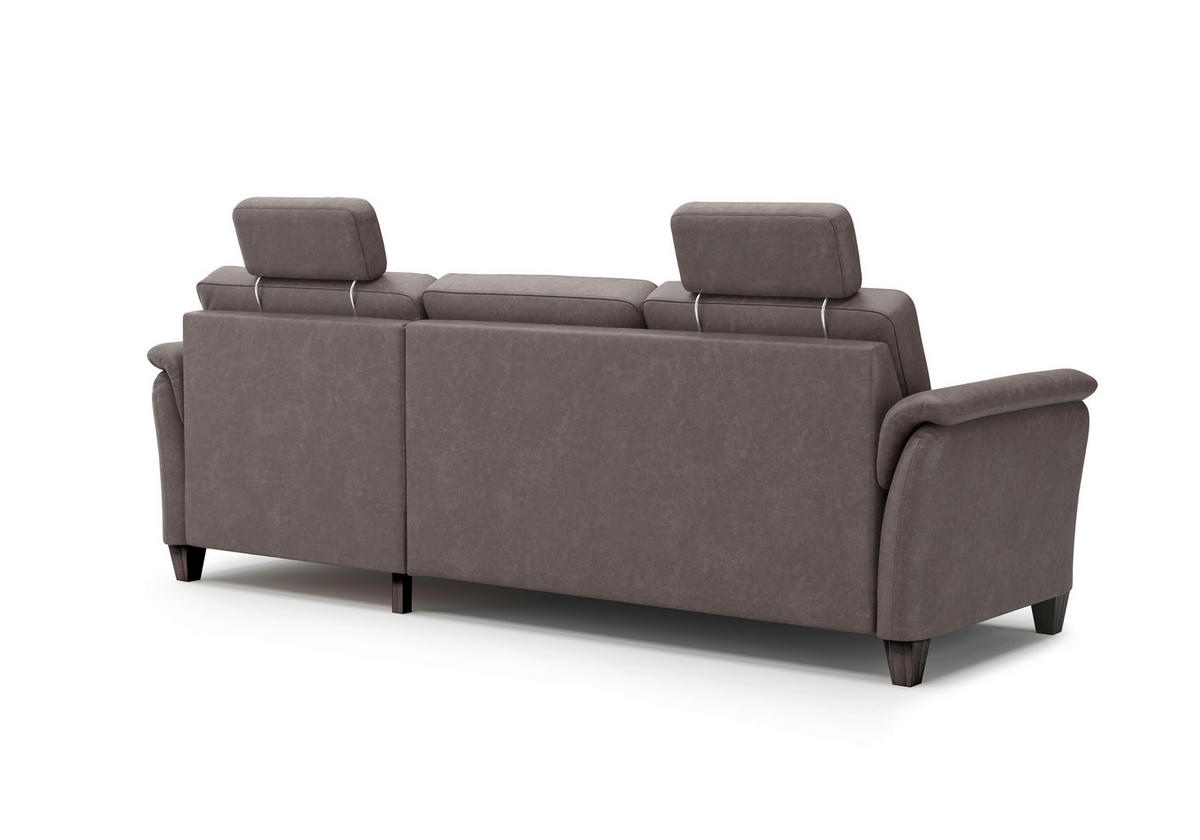 ECKSOFA in Mikrofaser Braun  236/212 cm  - Wengefarben/Braun, KONVENTIONELL, Holz/Textil (236/212cm) - Sit & More