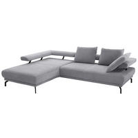 ECKSOFA in Chenille Grau  - Schwarz/Grau, Design, Textil/Metall (224/305cm) - Dieter Knoll
