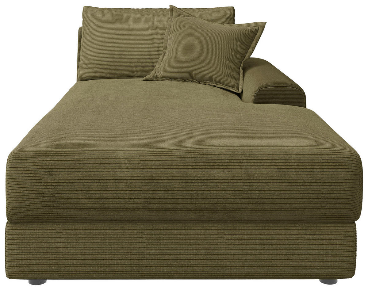 BIGSOFA Cord Olivgrün  - Schwarz/Olivgrün, MODERN, Kunststoff/Textil (117/93/190cm) - Carryhome