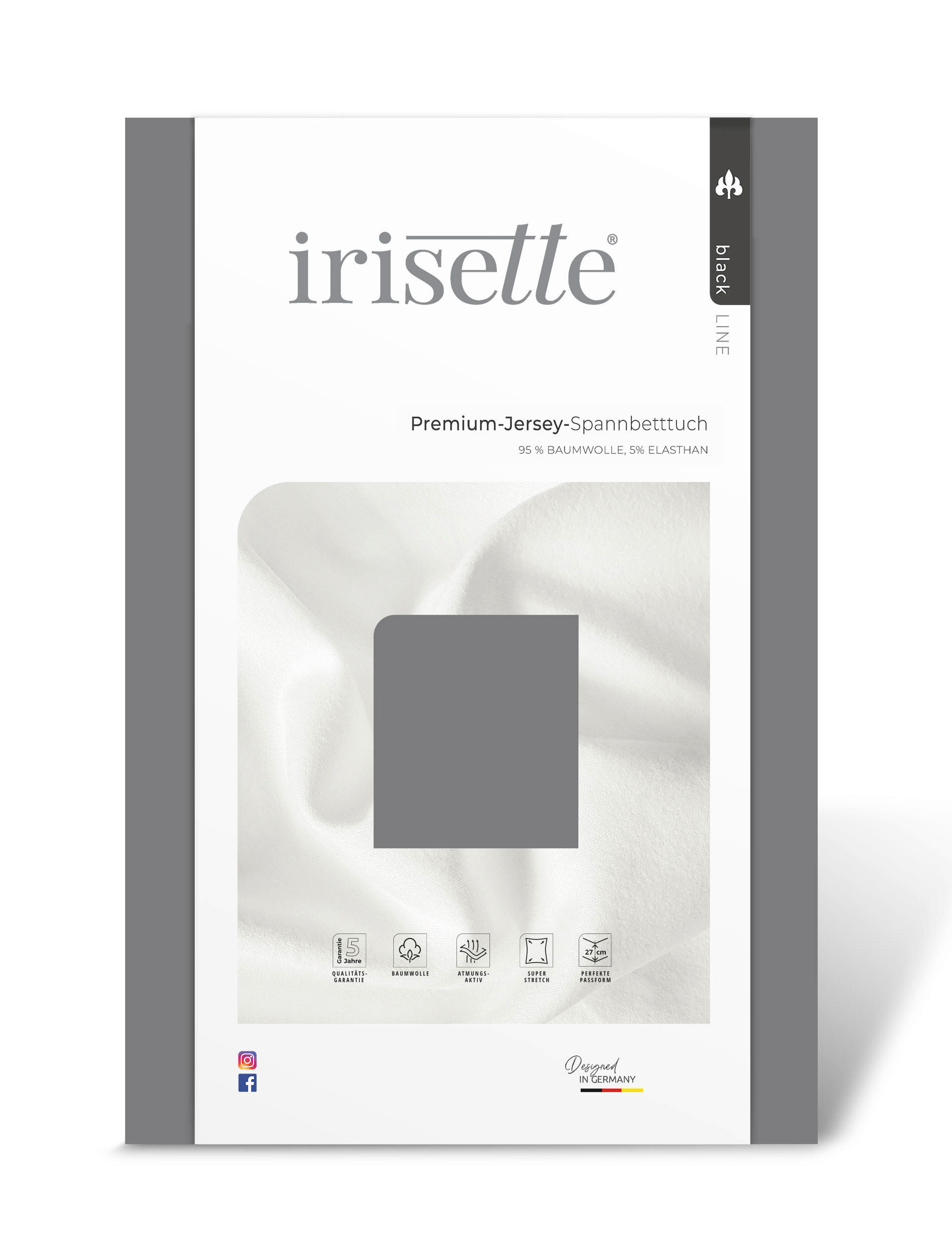 SPANNBETTTUCH Jersey  - Anthrazit, KONVENTIONELL, Textil (90-100/200-220cm) - Irisette