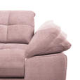 ECKSOFA  in Mikrofaser Altrosa Rücken echt, Kopfteilverstellung  180/265 cm  - Chromfarben/Altrosa, Design, Textil/Metall (180/265cm) - Carryhome