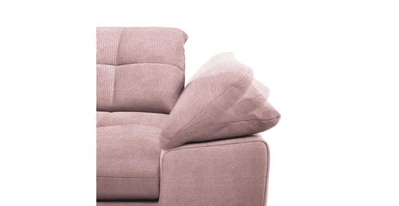 ECKSOFA  in Mikrofaser Altrosa Rücken echt, Kopfteilverstellung  180/265 cm  - Chromfarben/Altrosa, Design, Textil/Metall (180/265cm) - Carryhome