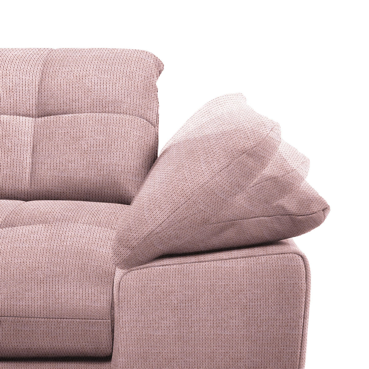 ECKSOFA in Mikrofaser Altrosa  - Chromfarben/Altrosa, Design, Textil/Metall (180/265cm) - Carryhome