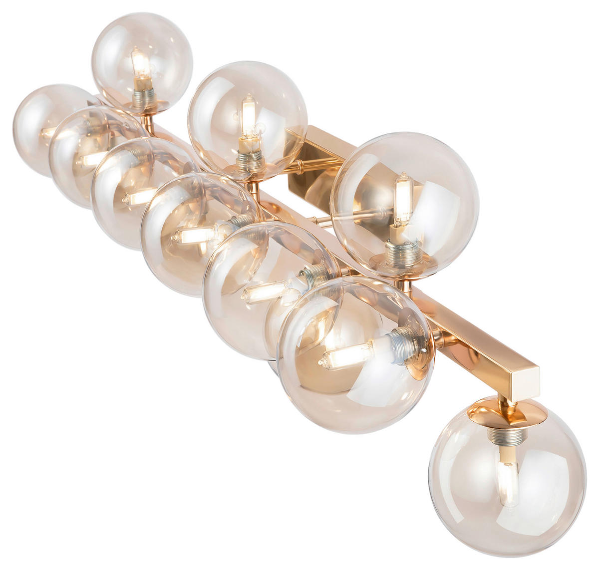 WANDLEUCHTE 95/22/22 cm   - Goldfarben, Trend, Glas/Metall (95/22/22cm) - MAYTONI