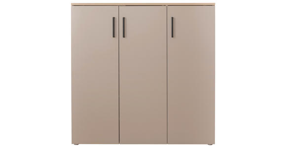 SCHUHSCHRANK 120/120/38 cm  - Eichefarben/Silberfarben, Basics, Holzwerkstoff/Kunststoff (120/120/38cm) - Moderano