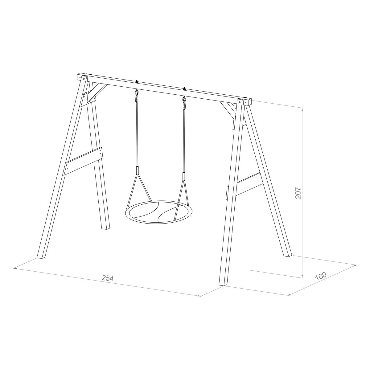 NESTSCHAUKEL  - Weiss/Braun, Konventionell, Holz/Kunststoff (254/207/160cm)