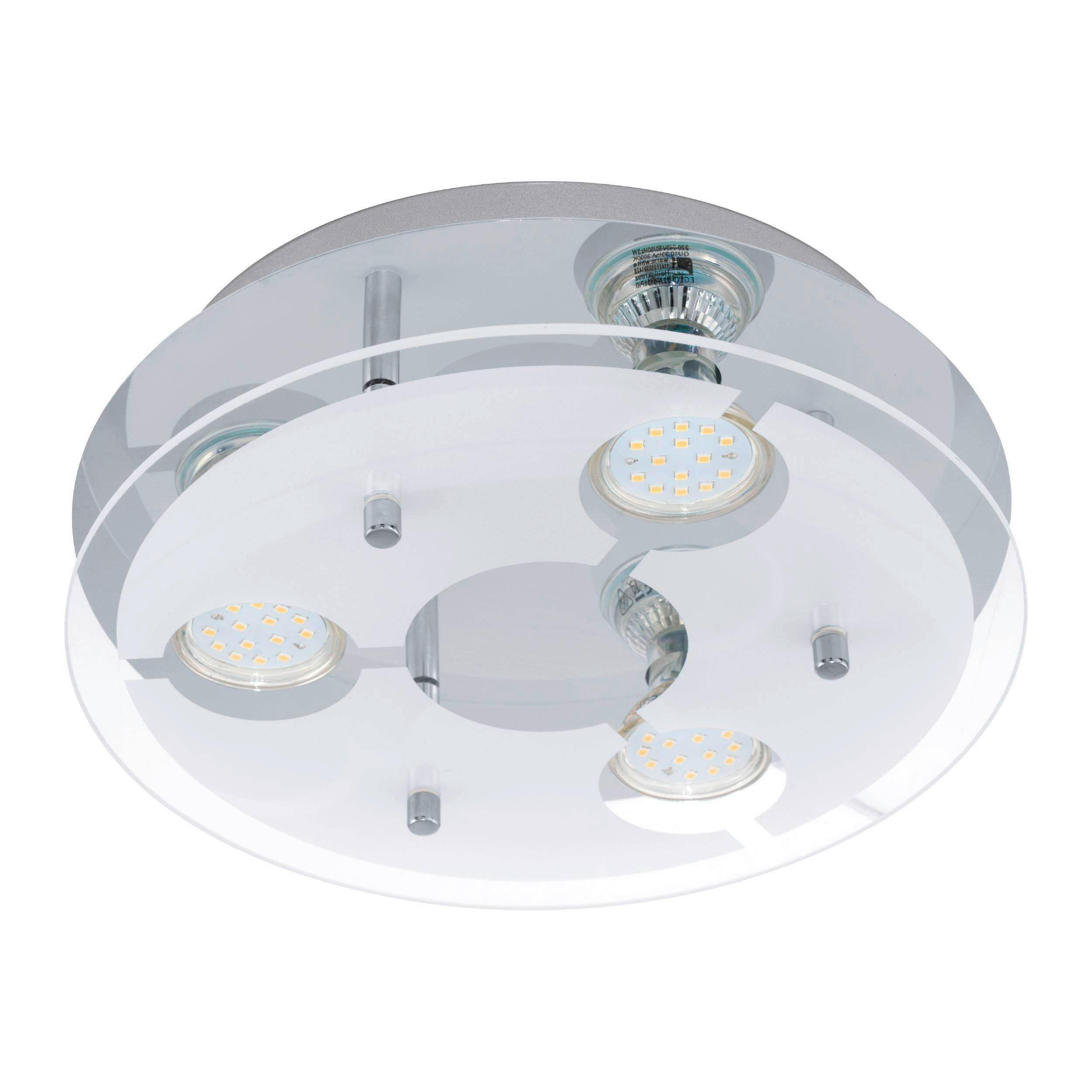 DECKENLEUCHTE 27/8,5 cm   - Chromfarben/Weiß, Basics, Glas/Metall (27/8,5cm) - Eglo