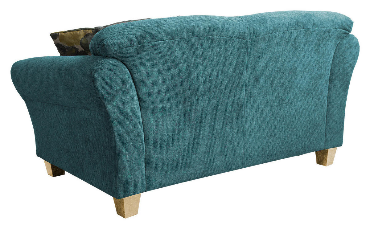 2-SITZER-SOFA in Flachgewebe Petrol  - Petrol/Naturfarben, KONVENTIONELL, Holz/Textil (163/84/89cm) - Sit & More