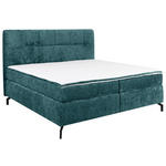 BOXSPRINGBETT 160/200 cm  in Petrol  - Petrol/Schwarz, Design, Textil/Metall (160/200cm) - Esposa