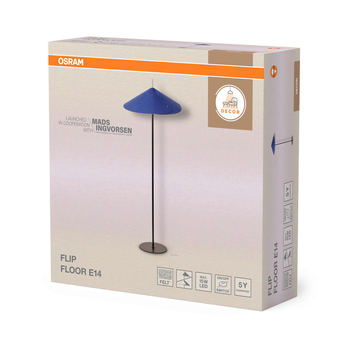 STEHLEUCHTE 50/131,5 cm   - Blau, Basics, Glas/Textil (50/131,5cm) - Osram