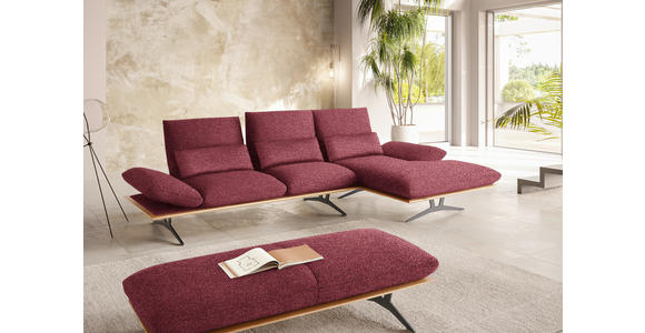 ECKSOFA in Flachgewebe Rot 314/159 cm - Rot/Schwarz, Design, Holz/Textil (314/159cm) - Dieter Knoll