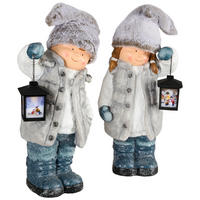 GYEREK DÍSZFIGURA - fekete/fehér, Lifestyle, műanyag (52cm) - X-Mas