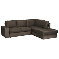 ECKSOFA Dunkelbraun Mikrofaser Rückenkissen, Bettkasten, Schlaffunktion, Rücken echt  - Chromfarben/Dunkelbraun, KONVENTIONELL, Textil/Metall (248/213cm) - MID.YOU