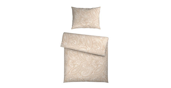 WENDEBETTWÄSCHE Mavie Satin 140/200 cm  - Beige, KONVENTIONELL, Textil (140/200cm) - Novel