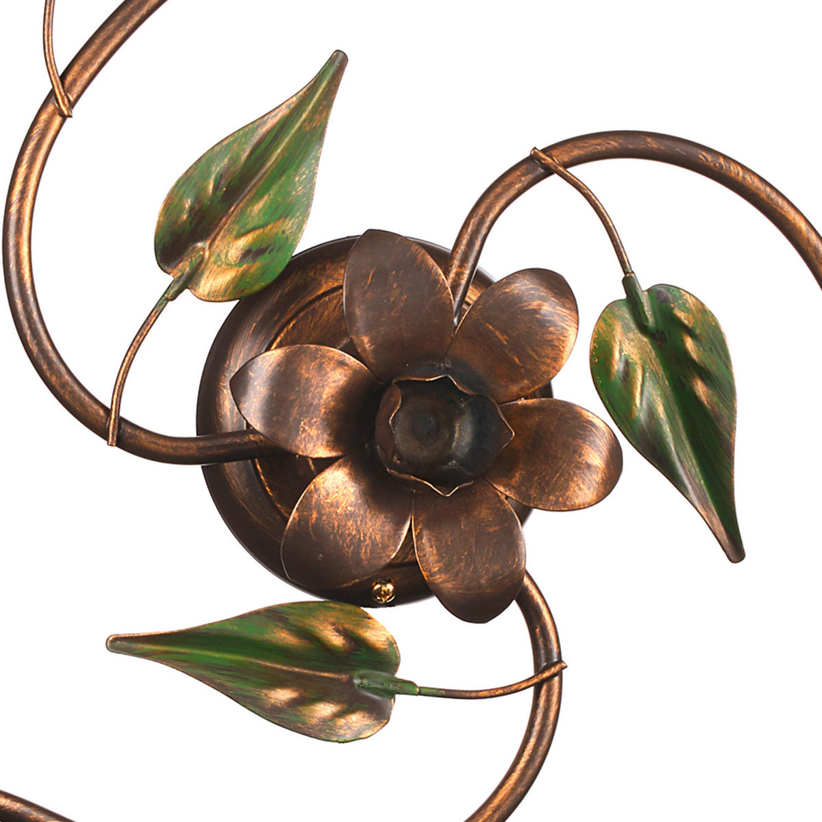 DECKENLEUCHTE 50/20/50 cm   - Bronzefarben/Olivgrün, ROMANTIK / LANDHAUS, Glas/Metall (50/20/50cm)