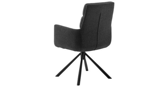 ARMLEHNSTUHL in Stahl Webstoff - Anthrazit/Schwarz, Design, Textil/Metall (61/90/64cm) - Dieter Knoll