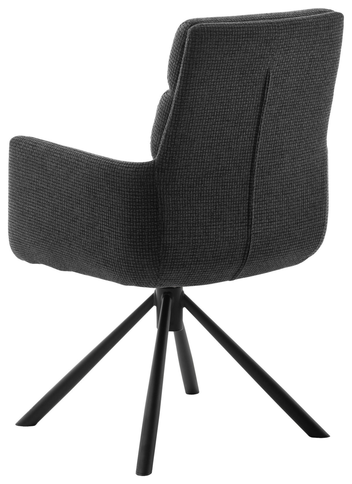 ARMLEHNSTUHL  in Stahl Webstoff  - Anthrazit/Schwarz, Design, Textil/Metall (61/90/64cm) - Dieter Knoll