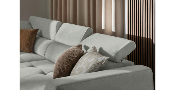 ECKSOFA in Chenille Alabasterfarben 205/284 cm - Alabasterfarben/Schwarz, Design, Kunststoff/Textil (205/284cm) - Xora