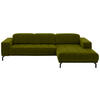 ECKSOFA Grün Velours  - Schwarz/Grün, Design, Textil/Metall (293/195cm) - Beldomo Style
