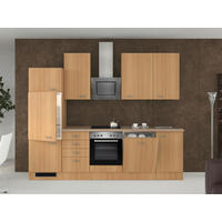 KÜCHENBLOCK 280 cm  in Buchefarben  - Edelstahlfarben/Beige, MODERN, Holzwerkstoff/Kunststoff (280cm) - FlexWell
