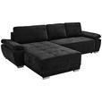 ECKSOFA  in Chenille Schwarz  - Silberfarben/Schwarz, KONVENTIONELL, Holz/Textil (187/293cm) - Carryhome