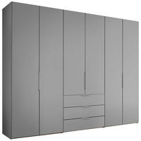 DREHTÜRENSCHRANK inkl. Zubehör 298/222/63 cm,  in Hellgrau, 6-türig  - Hellgrau/Alufarben, Design, Holzwerkstoff/Metall (298/222/63cm) - Dieter Knoll