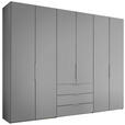 DREHTÜRENSCHRANK inkl. Zubehör 298/222/63 cm,  in Hellgrau, 6-türig  - Hellgrau/Alufarben, Design, Holzwerkstoff/Metall (298/222/63cm) - Dieter Knoll
