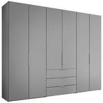 DREHTÜRENSCHRANK inkl. Zubehör 298/222/63 cm,  in Hellgrau, 6-türig  - Hellgrau/Alufarben, Design, Holzwerkstoff/Metall (298/222/63cm) - Dieter Knoll