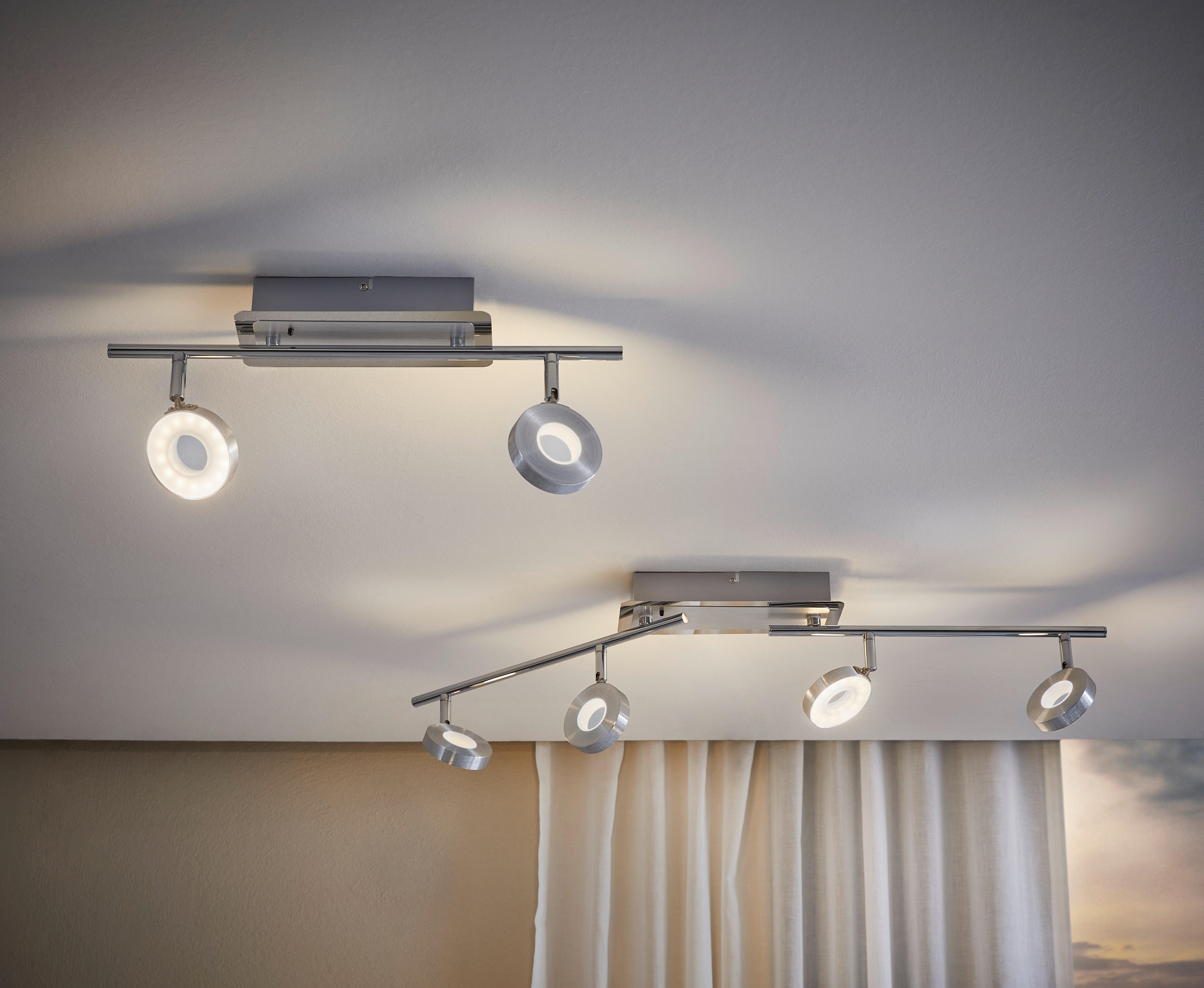 LED-STRAHLER 84,5/9/18,8 cm   - Chromfarben/Alufarben, Design, Metall (84,5/9/18,8cm) - Novel