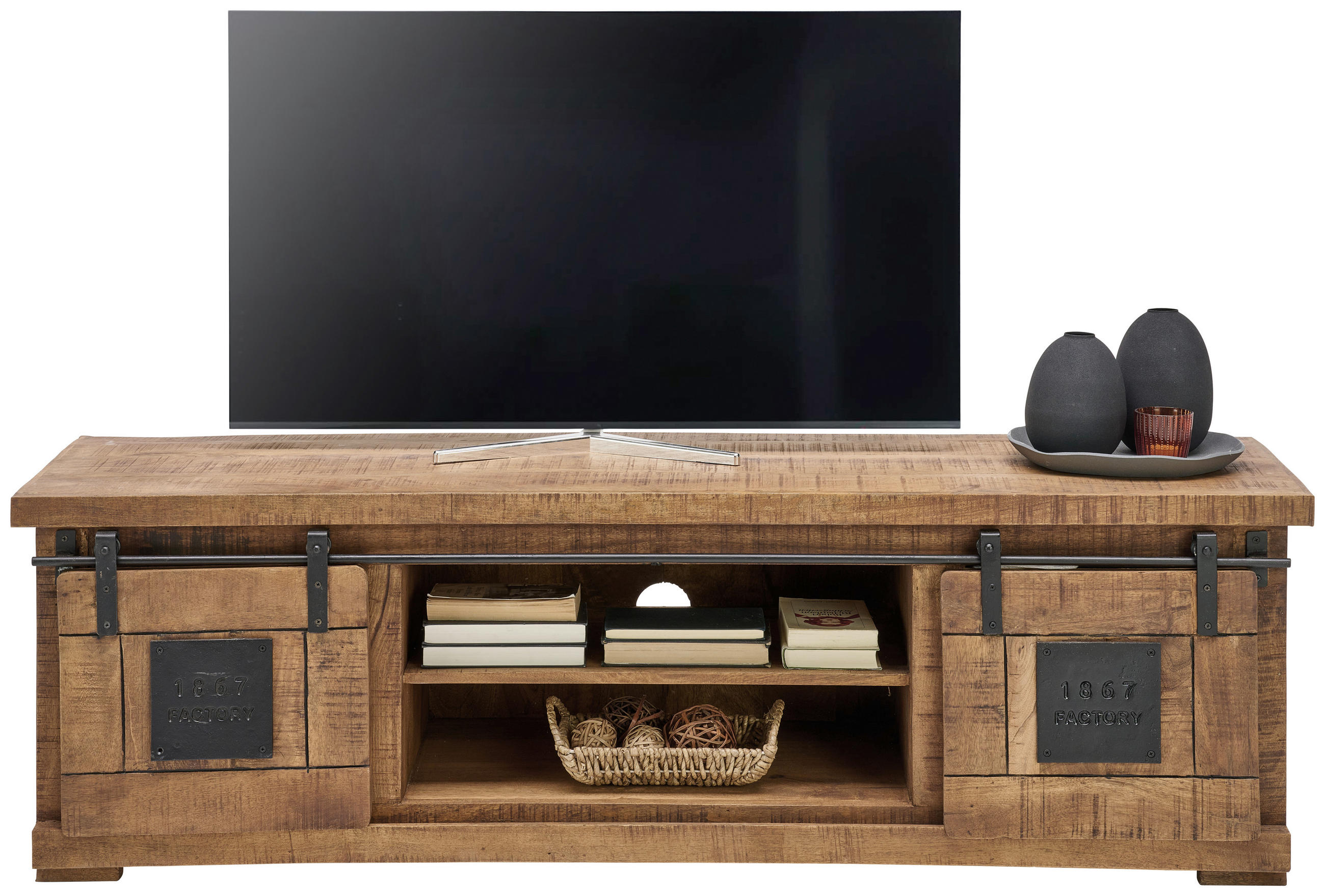 LOWBOARD  160/50/45 cm  - Schwarz/Naturfarben, Konventionell, Holz/Holzwerkstoff (160/50/45cm) - Landscape