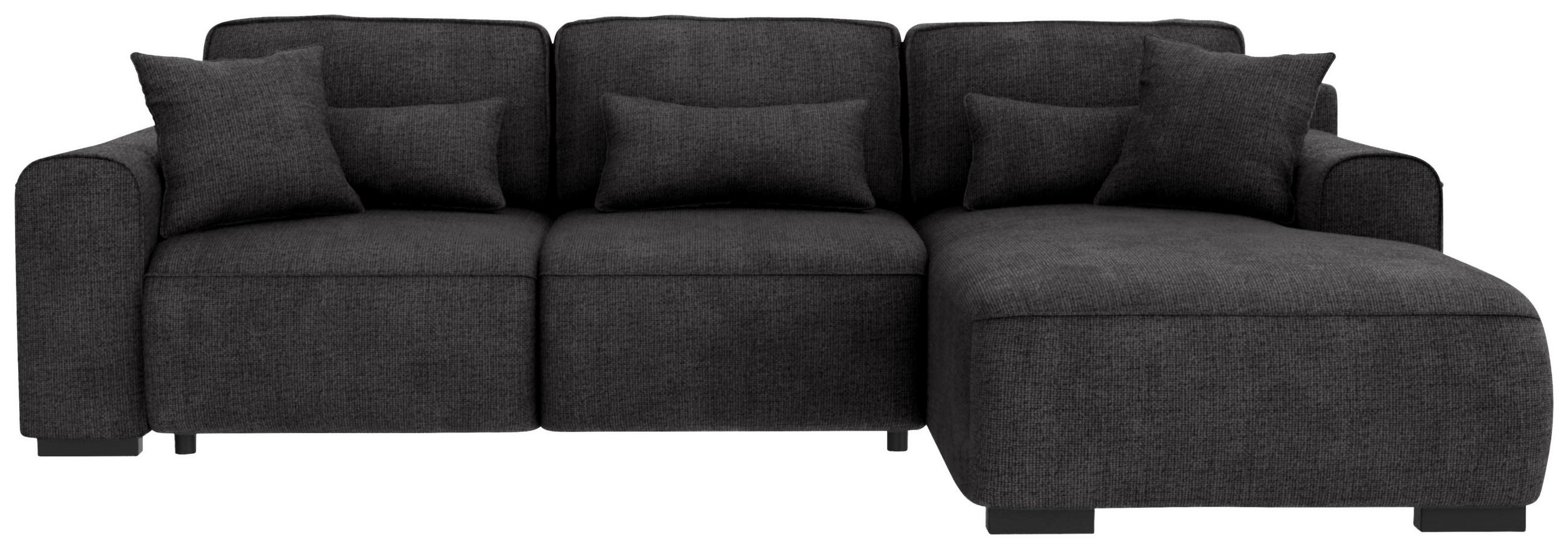 ECKSOFA Graphitfarben Chenille  - Graphitfarben/Grau, KONVENTIONELL, Kunststoff/Textil (293/205cm) - Carryhome
