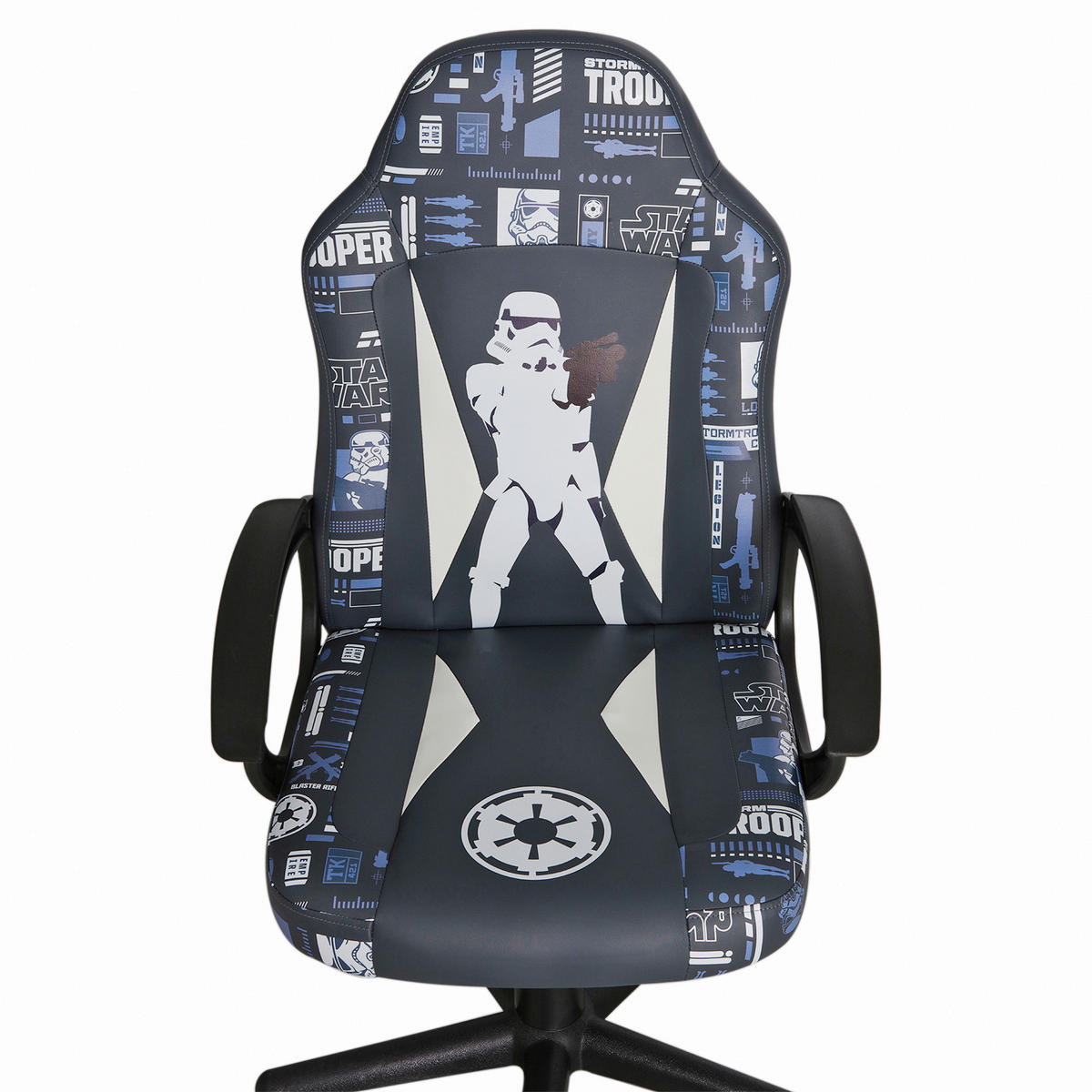 HERNÍ ŽIDLE, vzhled kůže, šedá, černá, bílá, světle modrá - šedá/bílá, Design, textil/plast (60/98,5-108/63,6cm) - Star Wars