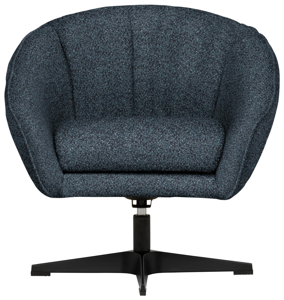 SESSEL in Bouclé Blau  - Blau/Schwarz, Design, Textil/Metall (80/78/80cm) - Stylife