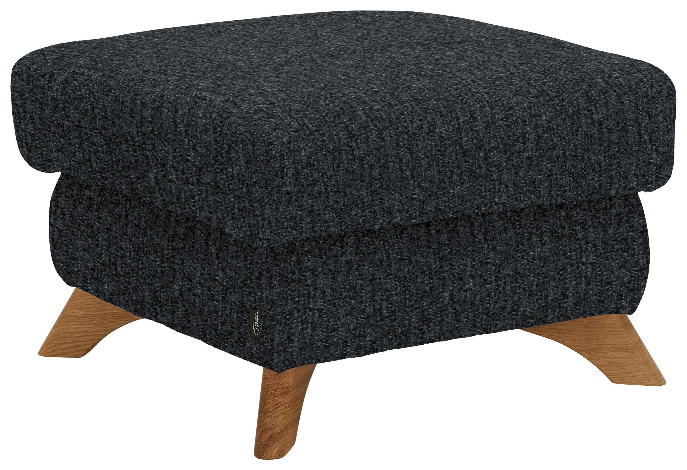HOCKER Chenille Dunkelgrau  - Eichefarben/Dunkelgrau, MODERN, Holz/Textil (65/47/65cm) - Valnatura
