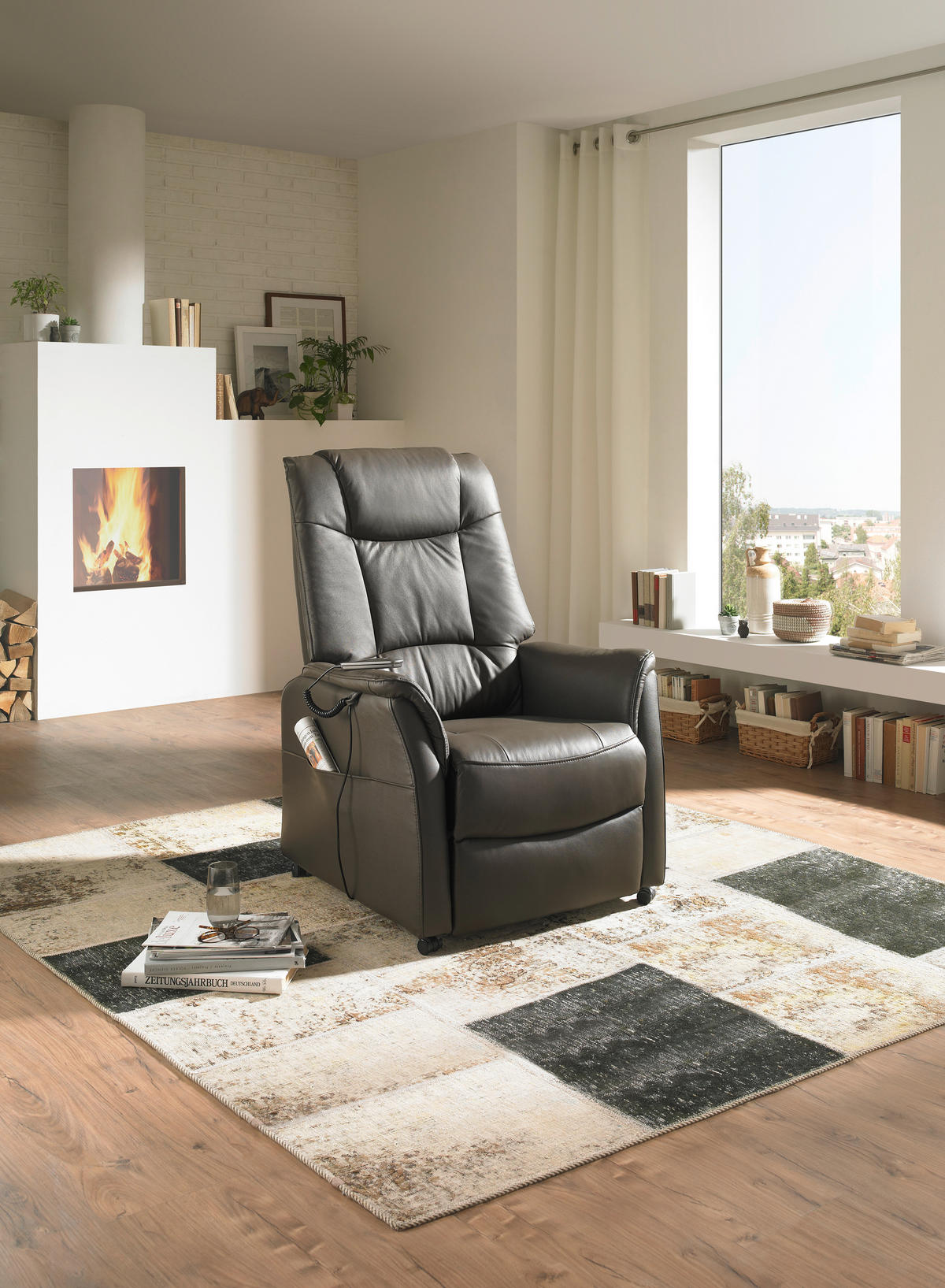 TV-FOTEL - barna/fekete, Konventionell, műanyag/textil (77/109-85/87-158cm) - Cantus
