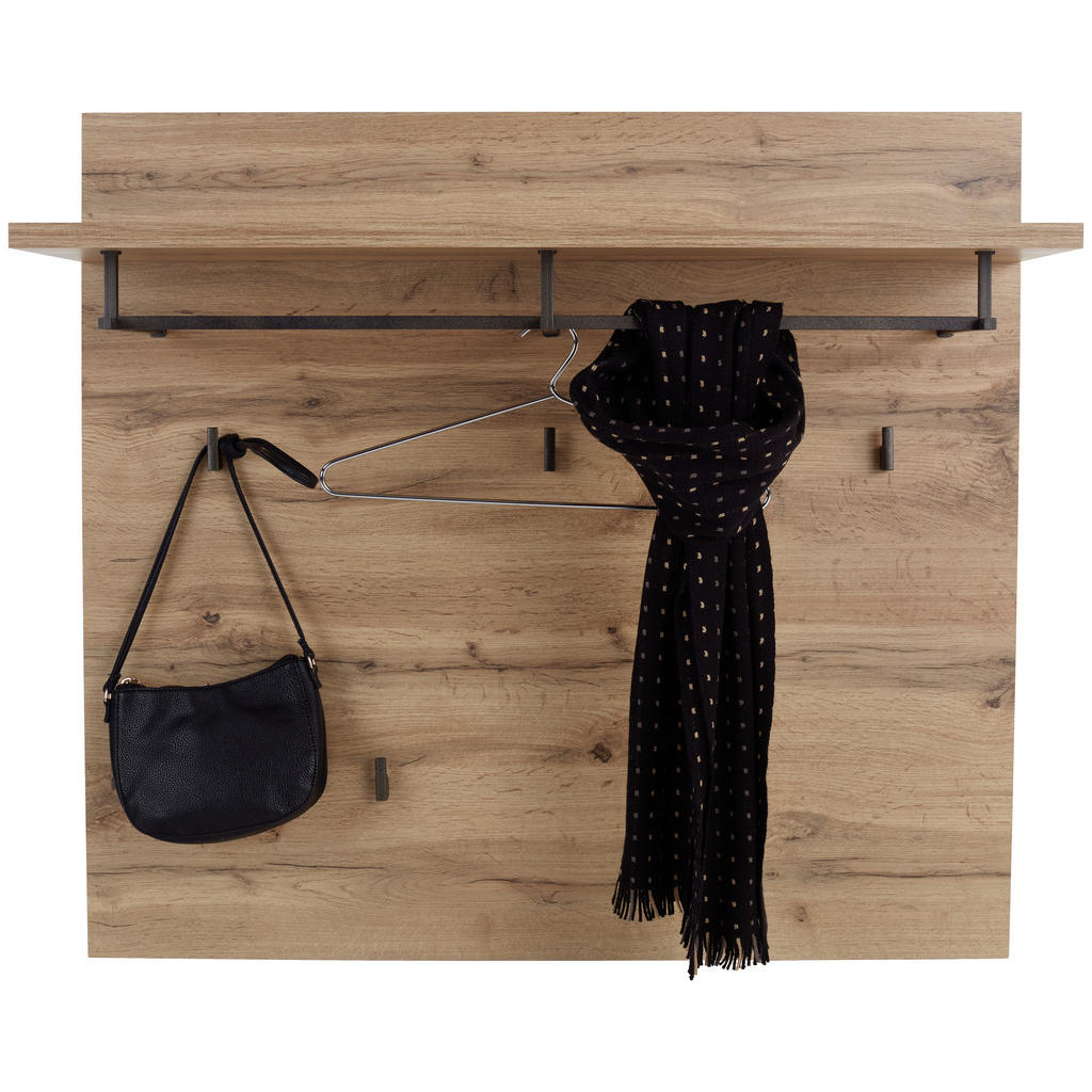 Thumbnail - Mid.you Garderobenpaneel, Eiche, Holzwerkstoff, 90x84x28 cm, Aufhängemöglichkeit, Hutablage, Garderobe, Garderobenpaneel...