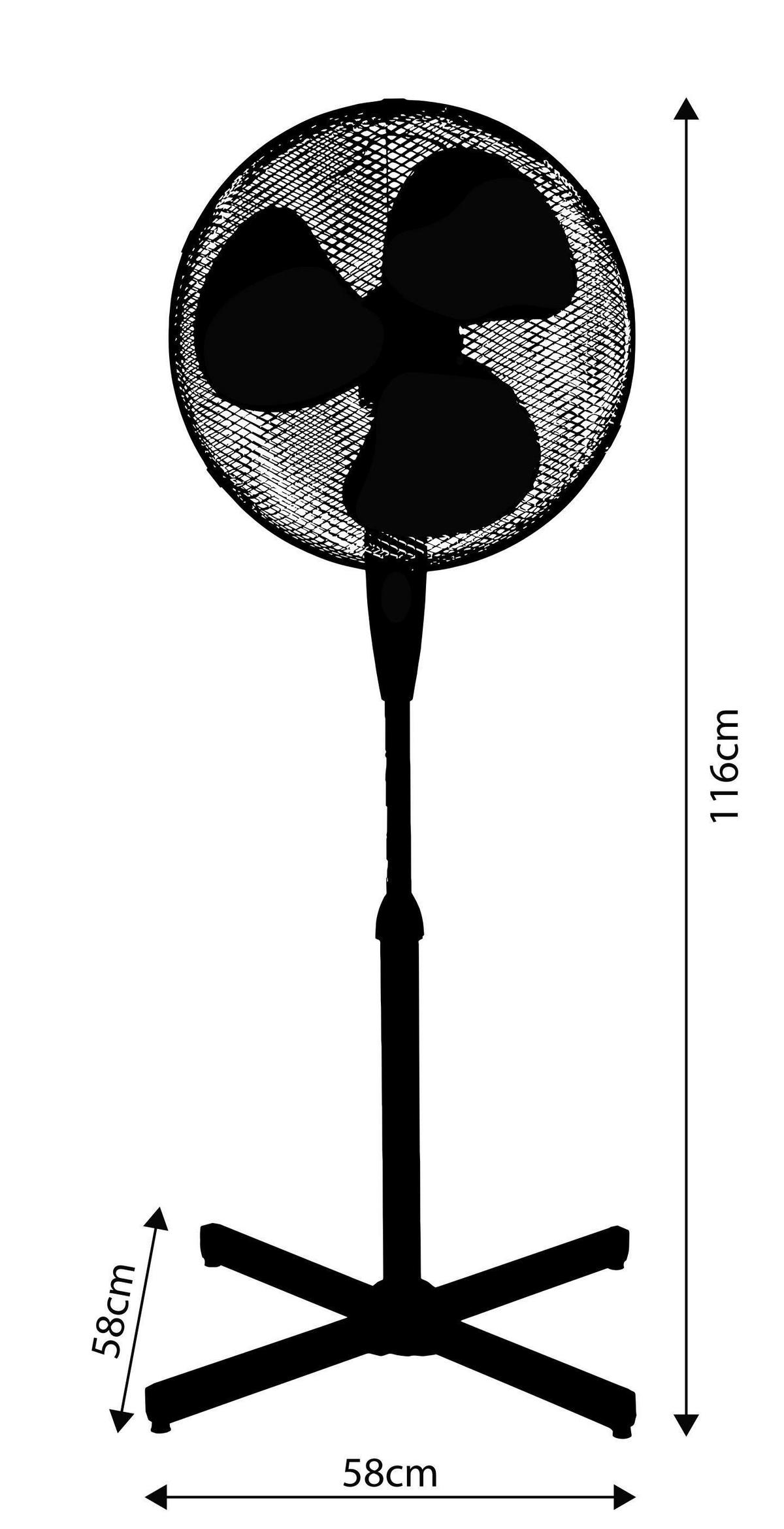 STANDVENTILATOR - Weiß, Basics, Kunststoff/Metall (58/58/116cm) - Globo