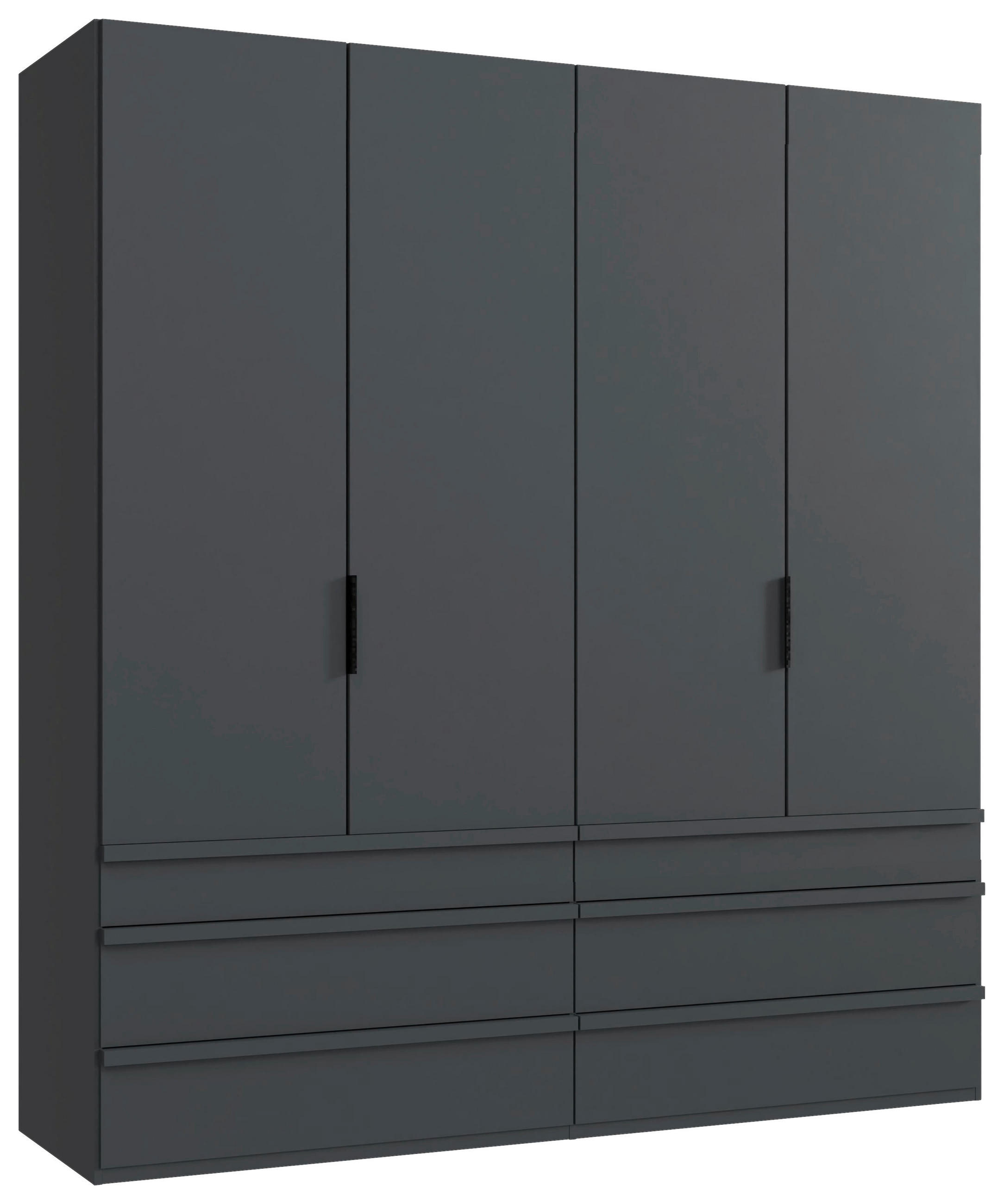 FALTTÜRENSCHRANK 200/216/58 cm 4-türig Graphitfarben  - Schwarz/Graphitfarben, Design, Holzwerkstoff (200/216/58cm) - Boxxx