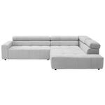 ECKSOFA in Feincord Hellgrau  - Hellgrau/Schwarz, KONVENTIONELL, Kunststoff/Textil (311/219cm) - Hom`in