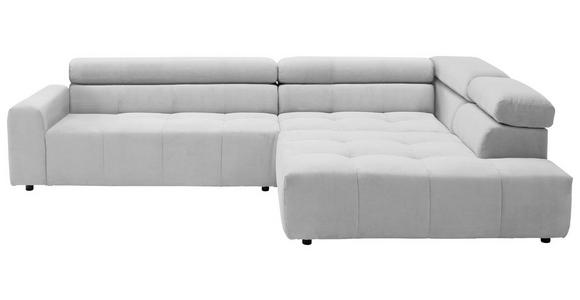 ECKSOFA in Feincord Hellgrau  - Hellgrau/Schwarz, KONVENTIONELL, Kunststoff/Textil (311/219cm) - Hom`in