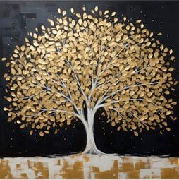 Euroart Metallbild Golden Tree II Mehrfarbig 50x50x2 cm