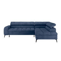 ECKSOFA in Blau  - Blau/Schwarz, Trend, Kunststoff/Textil (261/203cm) - Livetastic