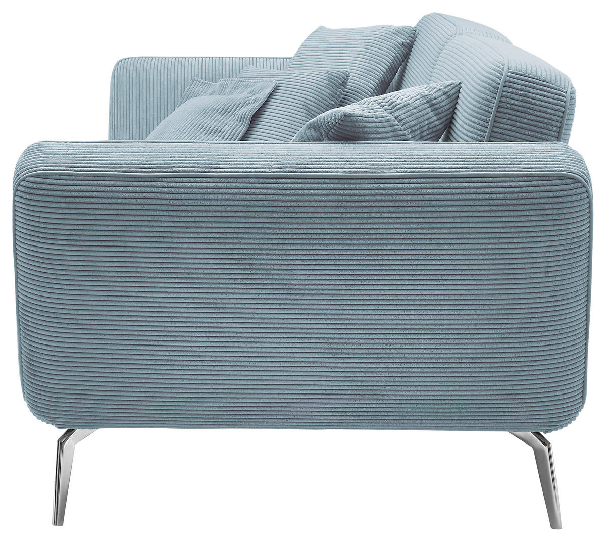 3-SITZER-SOFA Cord Blau  - Chromfarben/Blau, KONVENTIONELL, Kunststoff/Textil (260/90/125cm) - SetOne by Musterring