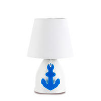 KINDERTISCHLEUCHTE 13/19 cm   - Blau/Weiß, Design, Textil/Metall (13/19cm)