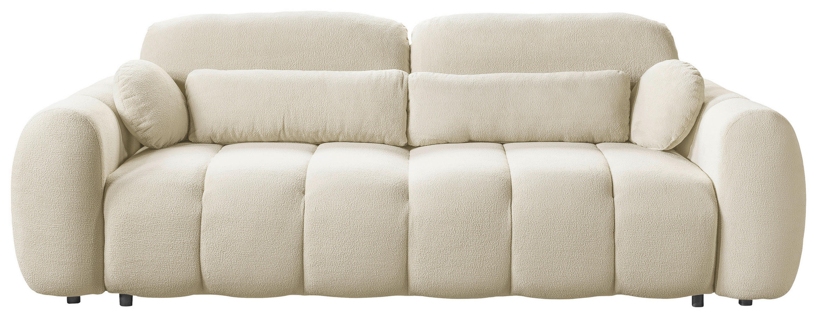 SCHLAFSOFA  mit Webstoff Creme  - Creme/Schwarz, KONVENTIONELL, Kunststoff/Textil (262/93/117cm) - Carryhome