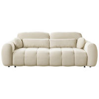 SCHLAFSOFA  mit Webstoff Creme  - Creme/Schwarz, KONVENTIONELL, Kunststoff/Textil (262/93/117cm) - Carryhome