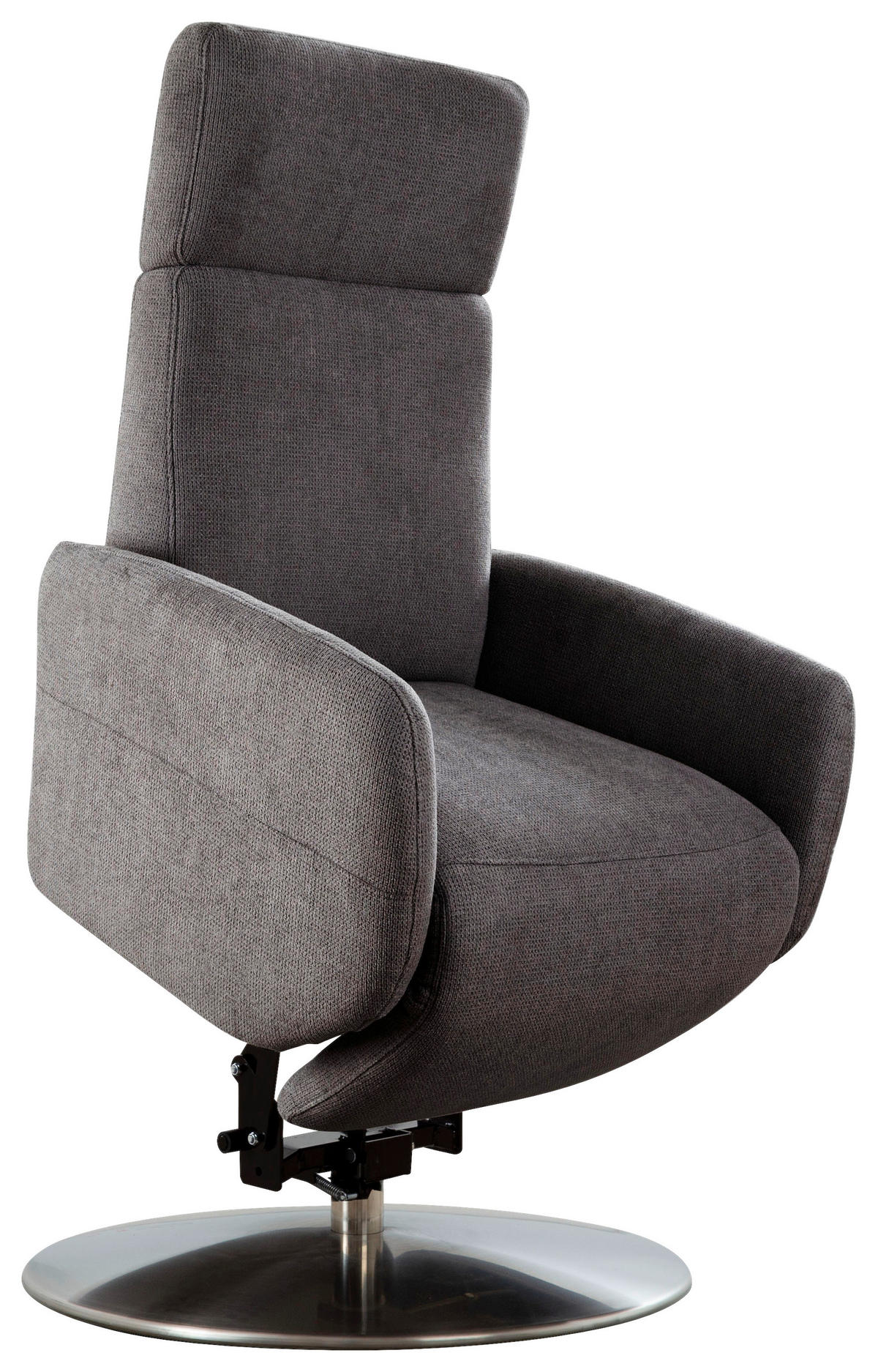 RELAXAČNÍ KŘESLO, textil, tmavě hnědá - tmavě hnědá/barvy chromu, Konvenční, kov/textil (71/110/82cm) - Sit & More