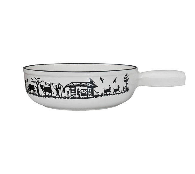 FONDUEPFANNE Heidi Cheese Line: Alpes  - Weiss/Schwarz, Basics, Metall (23/25,20/8,70cm) - Heidi Cheese Line