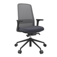 DREHSTUHL Grau, Schwarz, Dunkelblau  - Schwarz/Dunkelblau, MODERN, Kunststoff/Textil (70/103-115/70cm)